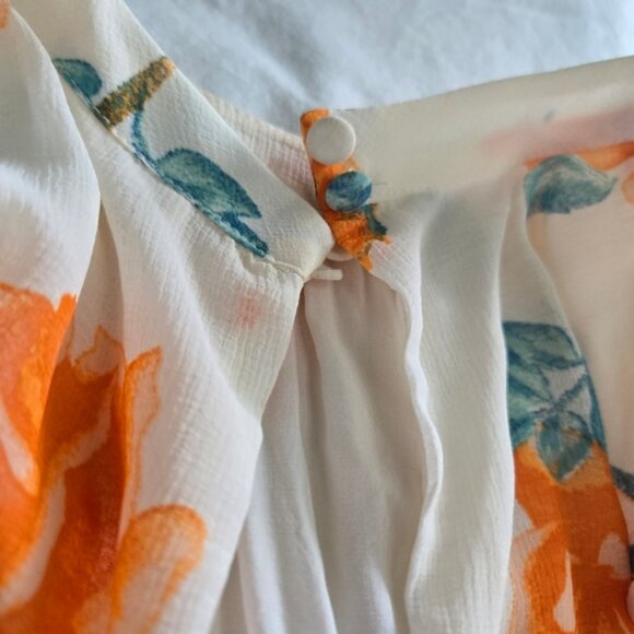 Floral Orange and Green Dress - Picture 5 of 7